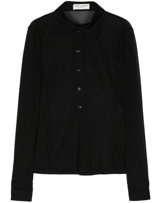 Saint Laurent Black Camicia In Viscosa