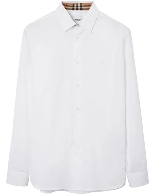 Burberry White Logo Cotton Shirt for men