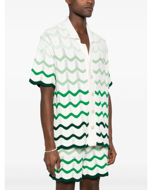 Camicia in crochet di Casablancabrand in Green da Uomo