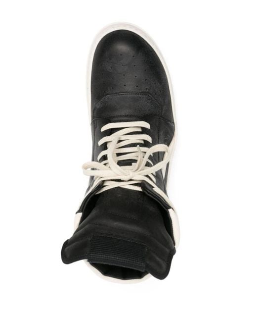 Rick Owens White Geobasket High-top Leather Sneakers for men