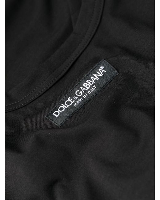 Dolce & Gabbana Black Logo-patch Tank Top for men