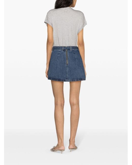 Self-Portrait Blue Rock Denim Miniskirt