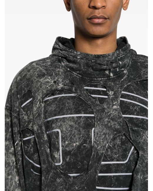 DIESEL Black S-Mar-Peeloval Hooded Sweatshirt for men