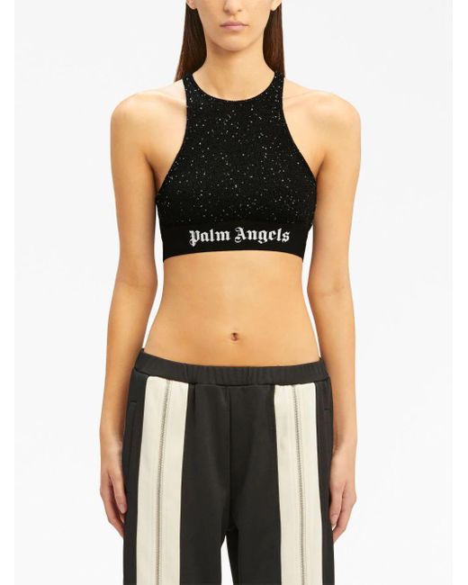 Top SOIREE KNIT LOGO di Palm Angels in Black