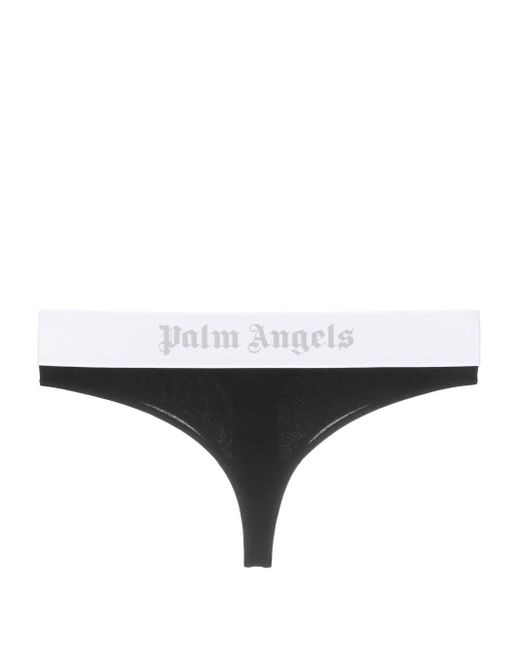 Palm Angels Black Logo Band Thong
