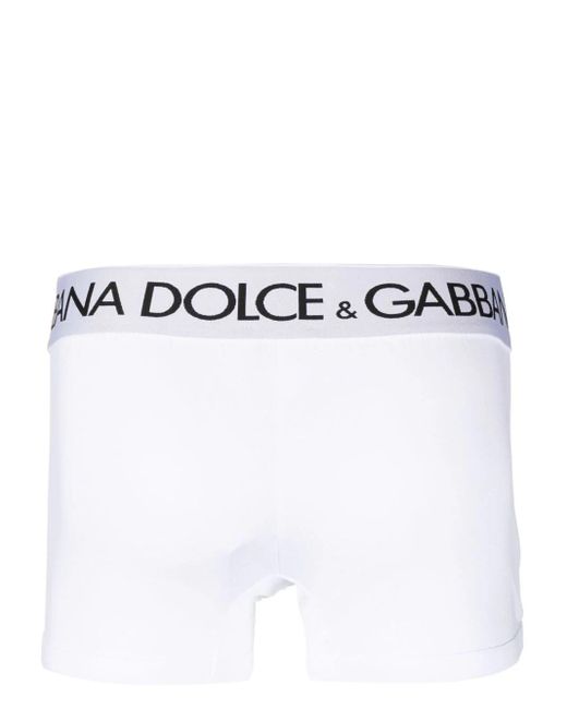Dolce & Gabbana White Logo-waistband Stretch Boxers for men