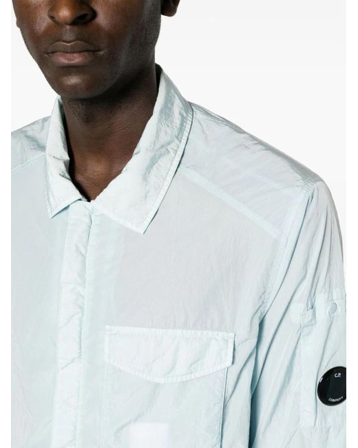 C P Company Blue Chrome-r Lens-detail Shirt Jacket for men