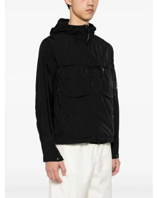 C P Company Black Chrome-r Hooded Jacket for men