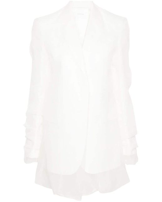 Sportmax White Silk Single-Breasted Jacket