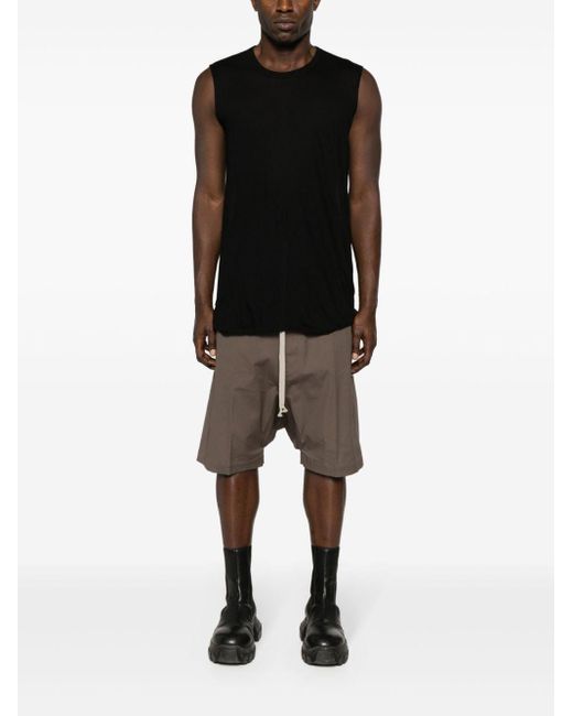Rick Owens Black Basic Sleeveless Cotton T-shirt for men