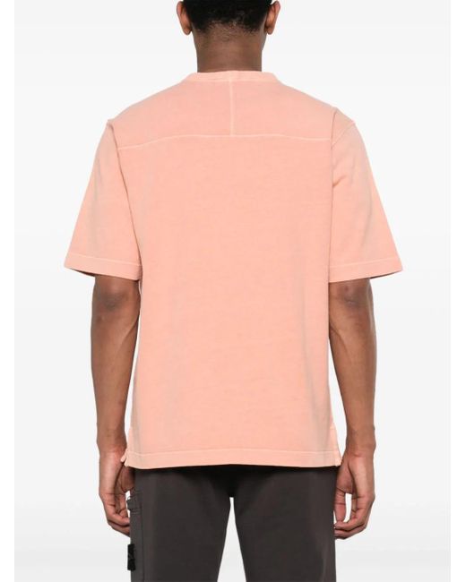 T-shirt con stampa di Stone Island in Pink da Uomo