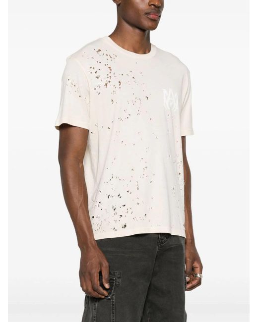 Amiri White Neutral Shotgun Cotton T-shirt for men