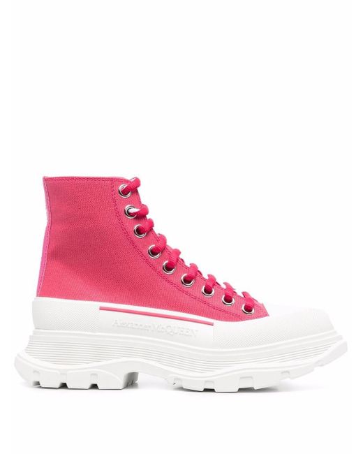 Alexander McQueen Stivaletti Tread Slick in Pink Lyst UK