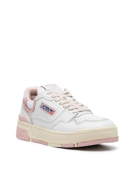 Autry Clc Sneakers In White And Pink Leather for men