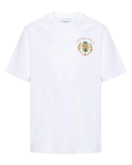 Casablancabrand White Cotton Graphic Print T-shirt for men