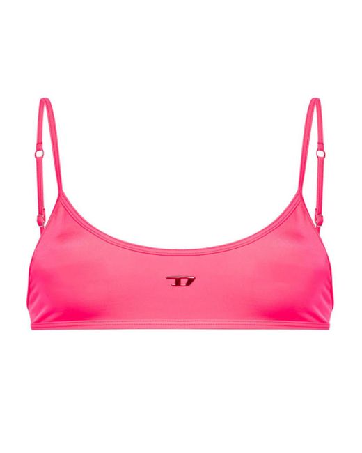 Top bikini Nala con applicazione logo di DIESEL in Pink