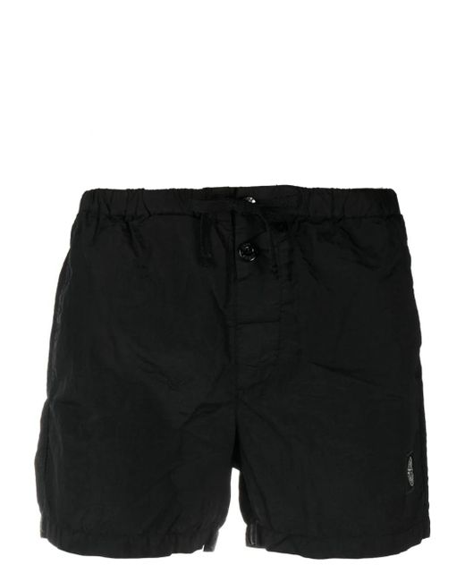 Stone Island Black Logo-patch Swim Shorts for men