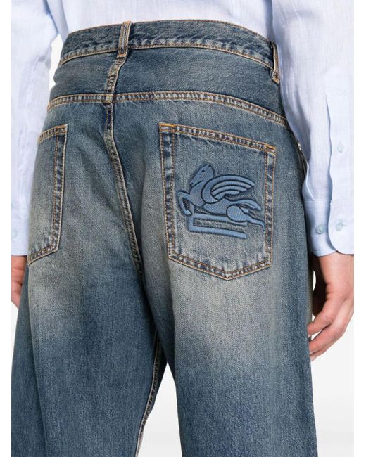 Etro Blue Jeans Con Pegaso for men