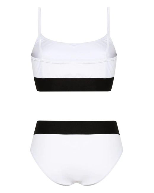 Dolce & Gabbana White Logo-band Bralette Bikini