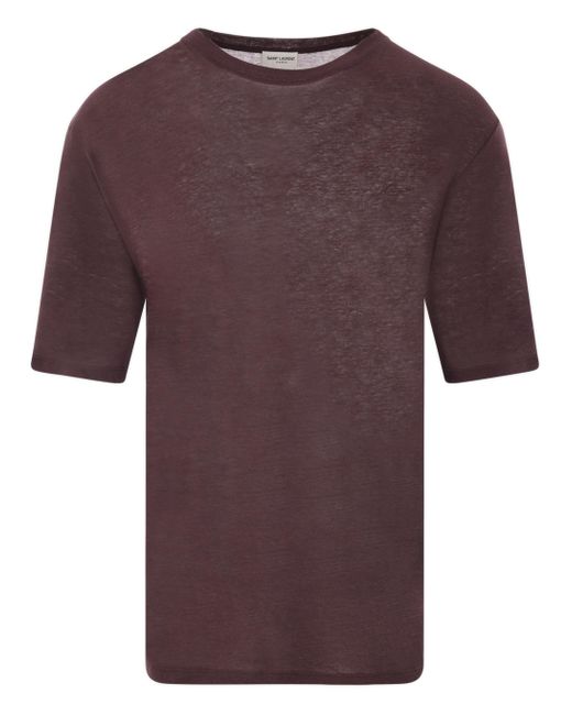 T-shirt girocollo di Saint Laurent in Purple da Uomo