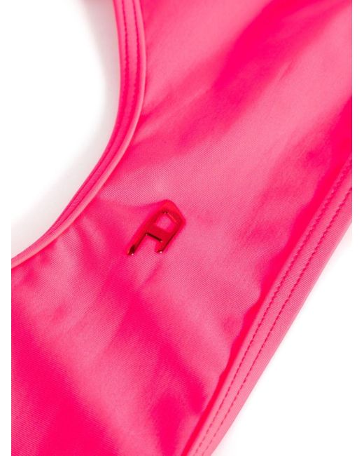 DIESEL Pink Nala Logo-appliqué Bikini Top