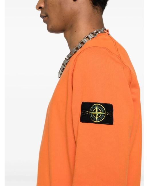 Stone Island Orange Crewneck Sweatshirt for men