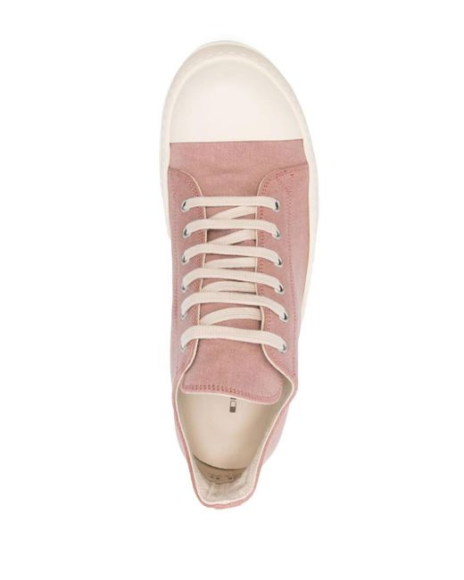 Rick Owens Pink Rubber-toecap Canvas Sneakers for men