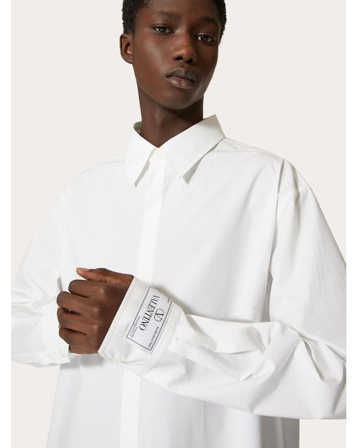 Valentino Garavani White Camicia Con Etichetta Sartoriale Maison for men