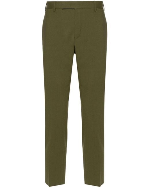 PT Torino Green Tapered-leg Tailored Trousers for men