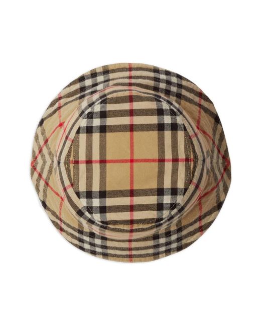 Cappello bucket con motivo Vintage Check di Burberry in Natural da Uomo
