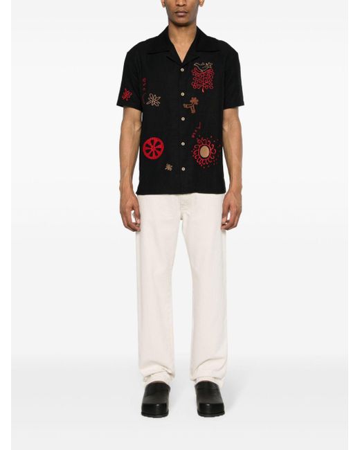 ANDERSSON BELL Black April-embroidery Shirt for men