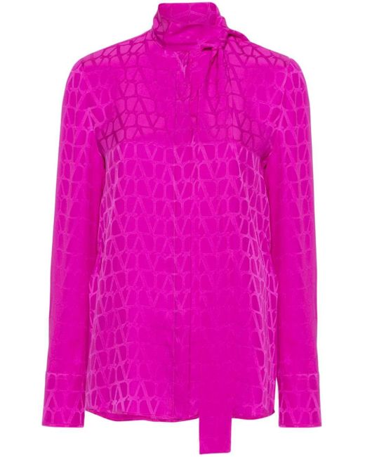 Camicia VLOGO jacquard di Valentino Garavani in Pink