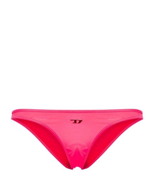 Slip bikini Punchy con applicazione di DIESEL in Pink