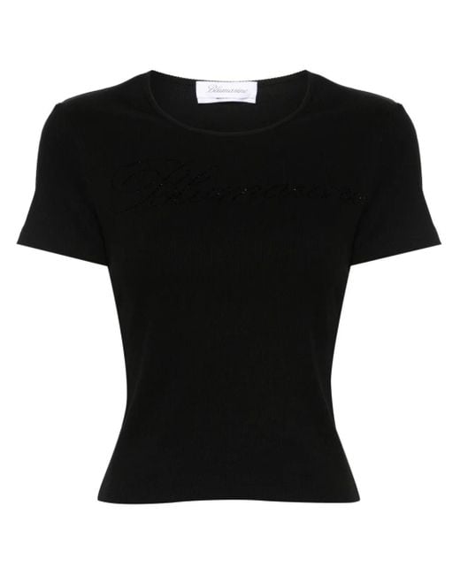Blumarine Black T-shirt Con Logo