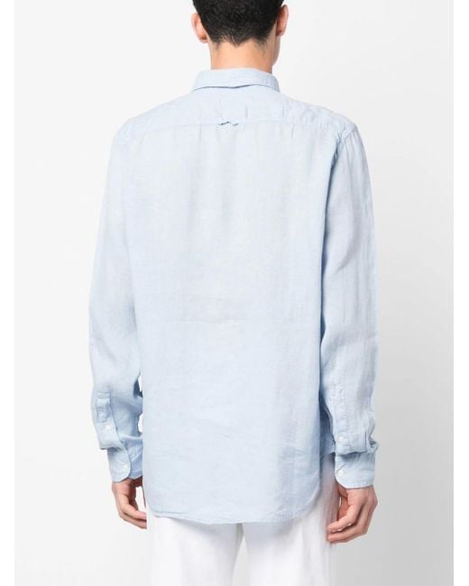 Woolrich Blue Linen Shirt for men