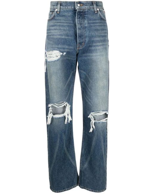 Jeans Boxer dritti con effetto vissuto di Rhude in Blue da Uomo