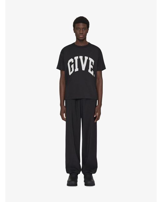 T-shirt college dalla vestibilità boxy in cotone di Givenchy in Black da Uomo