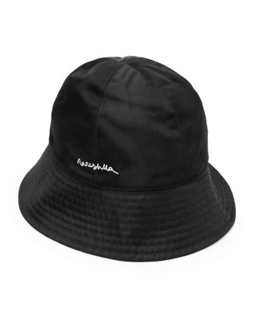 Nanushka Black Laurie Logo-embroidered Bucket Hat