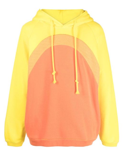 ERL Orange Gradient-effect Panelled Cotton Hoodie for men