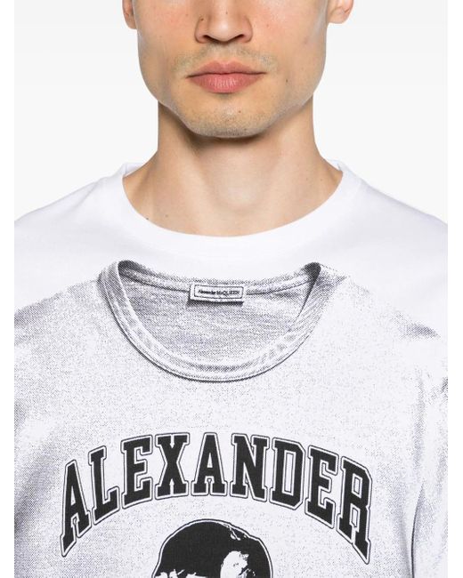 Alexander McQueen White Graffiti T-shirt for men
