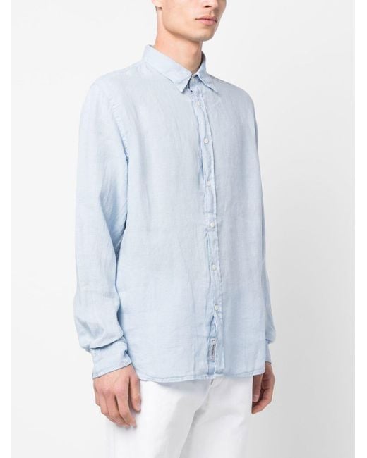 Woolrich Blue Linen Shirt for men
