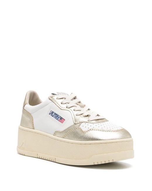 Autry White Platform Low Leather Sneakers