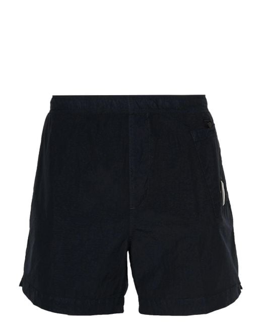 C P Company Black Shorts Da Bagno Con Dettaglio Lente for men