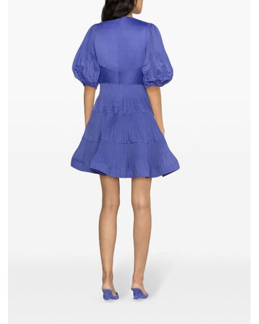 Zimmermann Blue Pleated Mini Dress