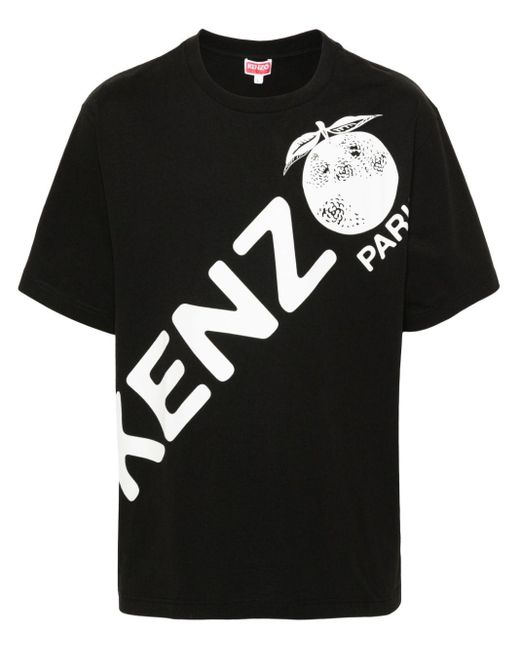 KENZO Black Logo-Print T-Shirt for men