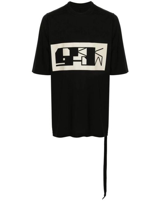 Rick Owens Black Jumbo Logo-print T-shirt for men