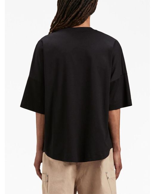 T-Shirt Girocollo Con Ricamo di Palm Angels in Black da Uomo