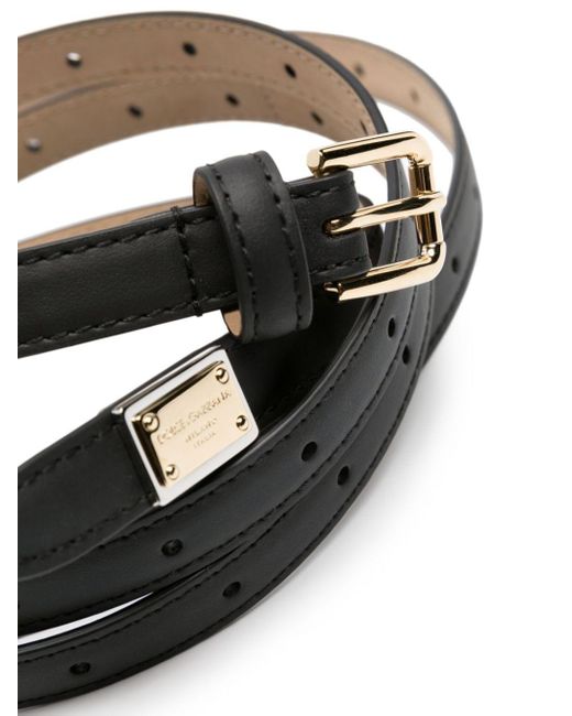 Dolce & Gabbana Black Buckled Leather Belt