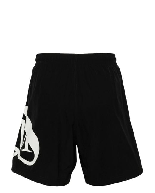 Alexander McQueen Black Seal-print Swim Shorts for men