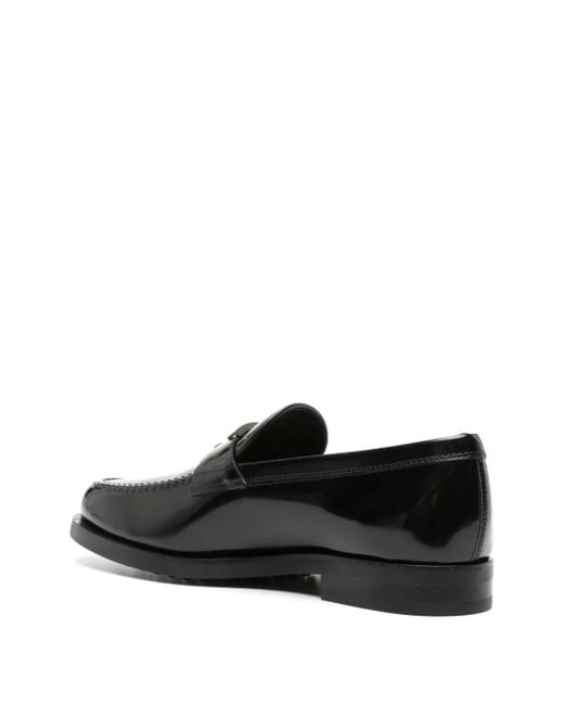 Tod's Black T Timeless Leather Loafers for men